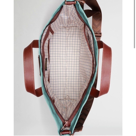 Pendleton Aqua Harding Travel Bag Tribal Boho Western Print Shopper Tote NWT - Picture 3 of 13